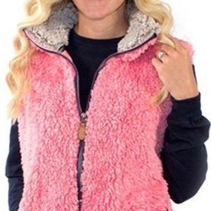 Simply Southern Sherpa Vest Peony Pink-L